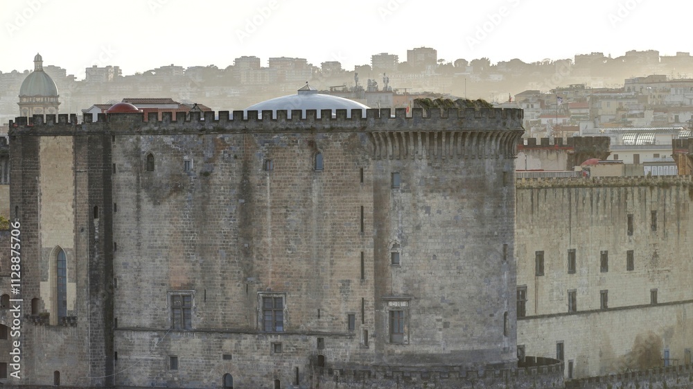 vue d'ensemble du port de Naples, des toits de la ville et du Vésuve en Italie vue d'ensemble du port de Naples, des toits de la ville et du Vésuve en Italie