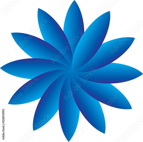 Beautiful illustration and design abstract blue flower vectors with amazing gradient 