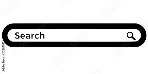 Hand-drawn doodle of a minimalist search bar in a simple, flat style, vector SVG