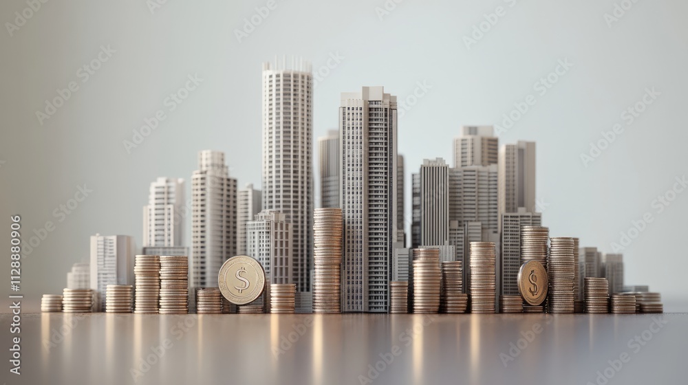 Tall buildings and coins are the same height Tall buildings and coins are the same height
