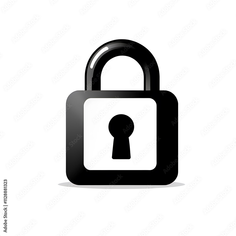 Black Padlock Icon: A simple, bold, and elegant padlock icon in black, symbolizing security, privacy, and protection. Black Padlock Icon: A simple, bold, and elegant padlock icon in black, symbolizing security, privacy, and protection.
