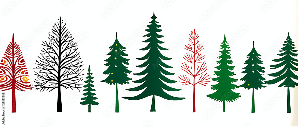 Obraz premium christmas trees collection
