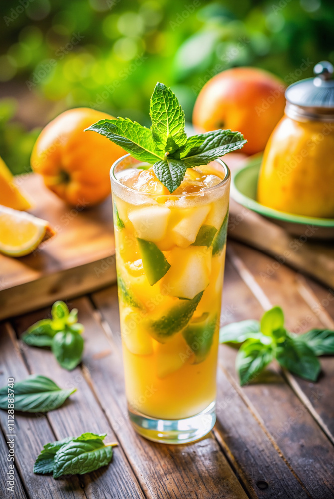 Citrus mojito with fresh mint leaves Citrus mojito with fresh mint leaves