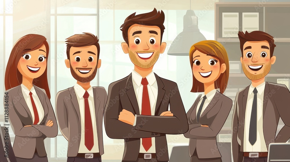 Happy Office Team Achieving Goals in Professional Environment Happy Office Team Achieving Goals in Professional Environment