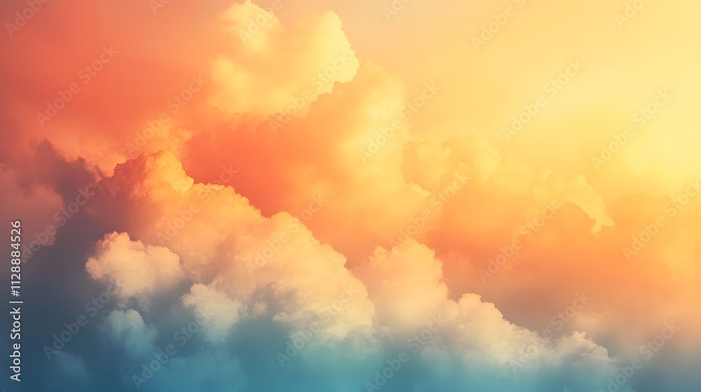 Golden Hues and Soft Cloudscape at Sunset Golden Hues and Soft Cloudscape at Sunset