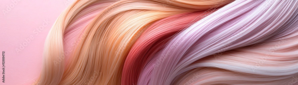 Colorful hair strands, transitioning smoothly from one hue to another Colorful hair strands, transitioning smoothly from one hue to another
