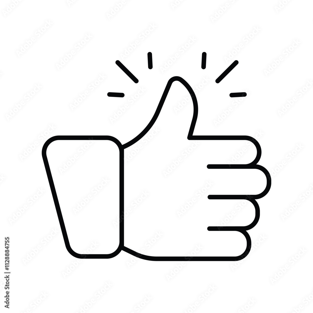 Thumbs line icon with white background vector stock illustration Thumbs line icon with white background vector stock illustration