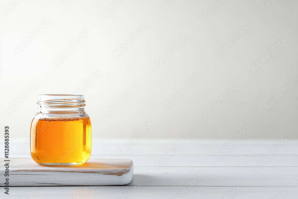 Honey in jar isolated on white background Honey in jar isolated on white background