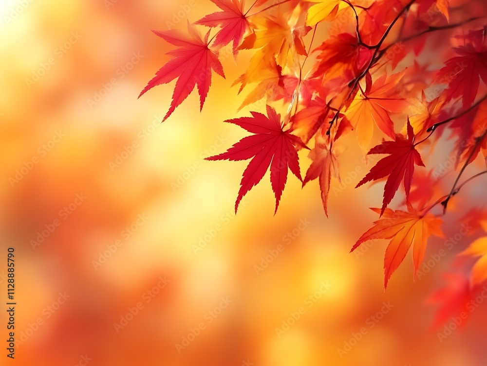 Autumn Maple Leaves Against A Warm Background Autumn Maple Leaves Against A Warm Background