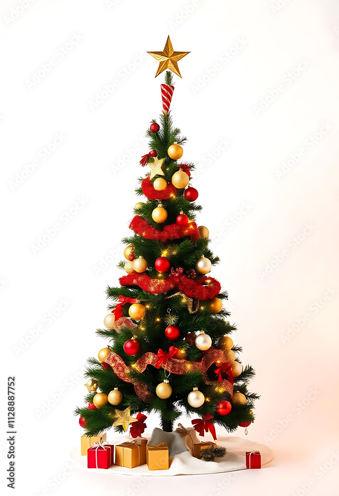 new year christmas tree on white background isolated new year christmas tree on white background isolated