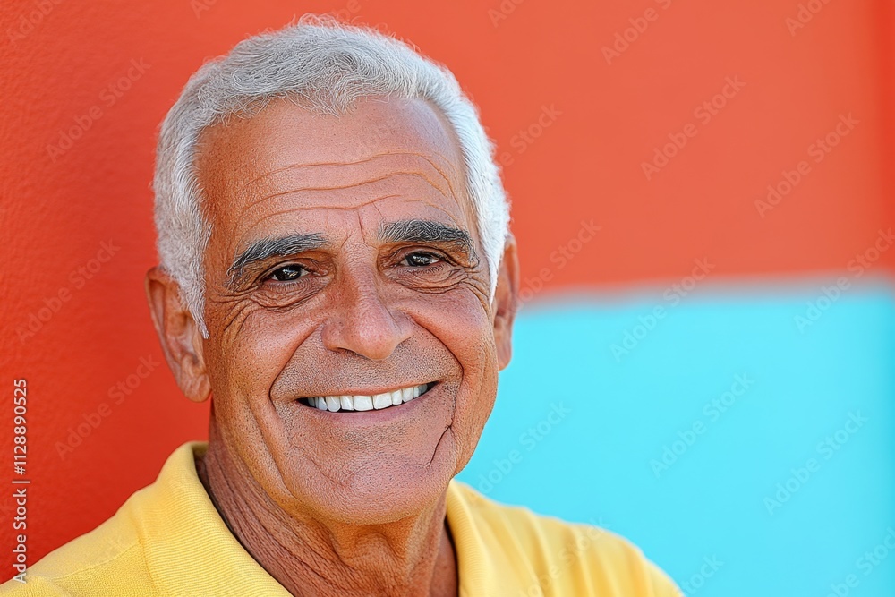 A serene image of an elderly man smiling warmly, his face lined with wrinkles that tell a story of happiness and wisdom A serene image of an elderly man smiling warmly, his face lined with wrinkles that tell a story of happiness and wisdom