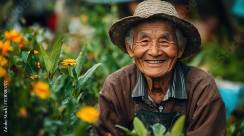 Elderly Person Tending to G...