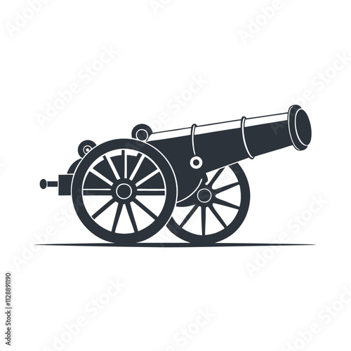 Bold Cannon Vector Design for Historical Logos and Themes.