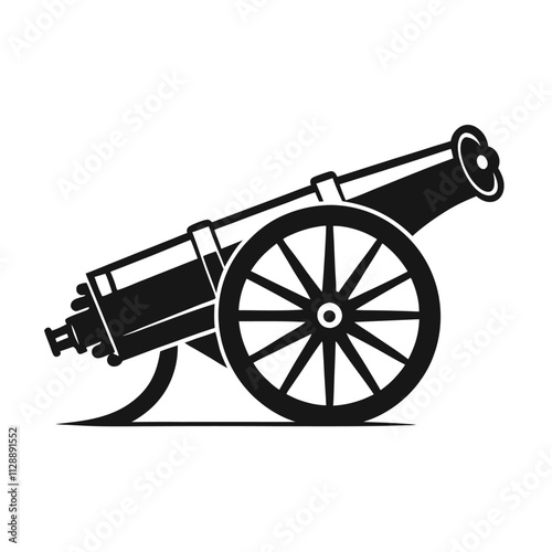 Bold Cannon Vector Design for Historical Logos and Themes.