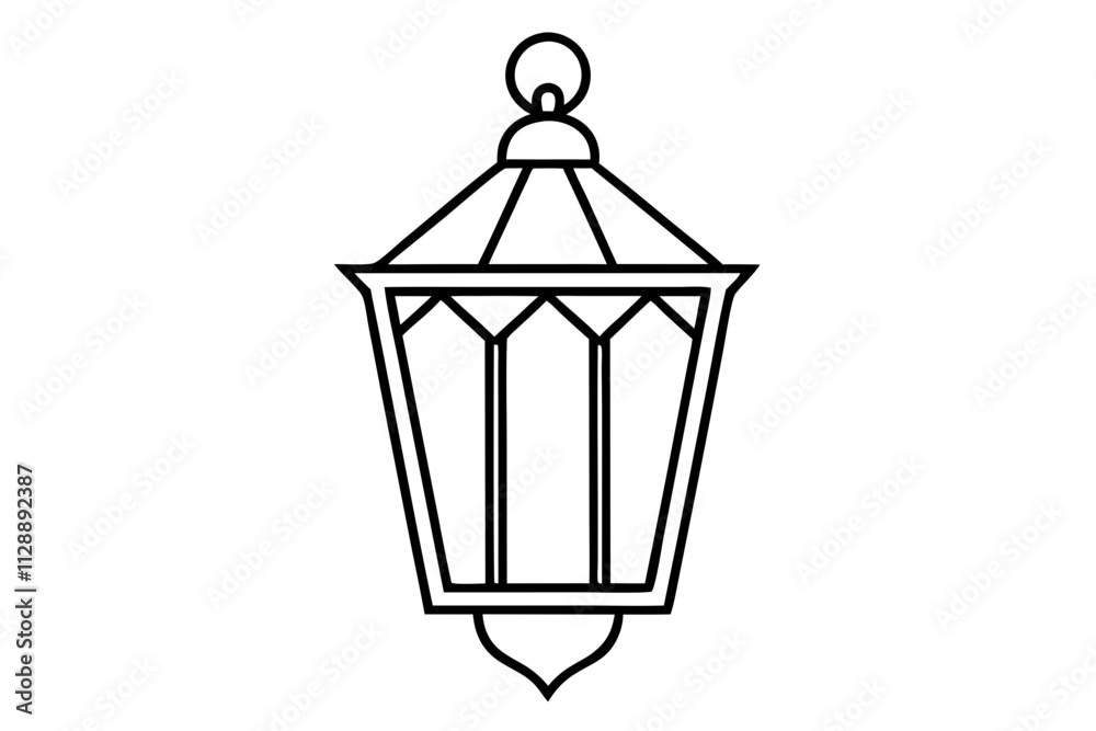 Victorian Lantern Icon on White Background - Classic Lighting Design