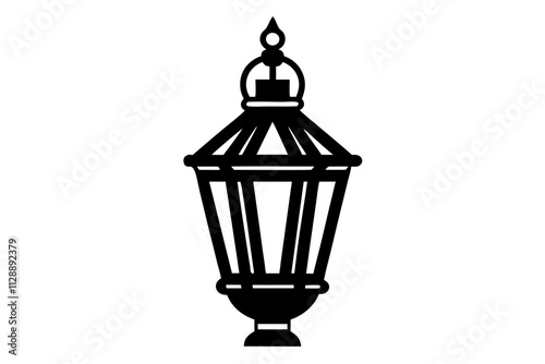 Victorian Lantern Icon on White Background - Classic Lighting Design