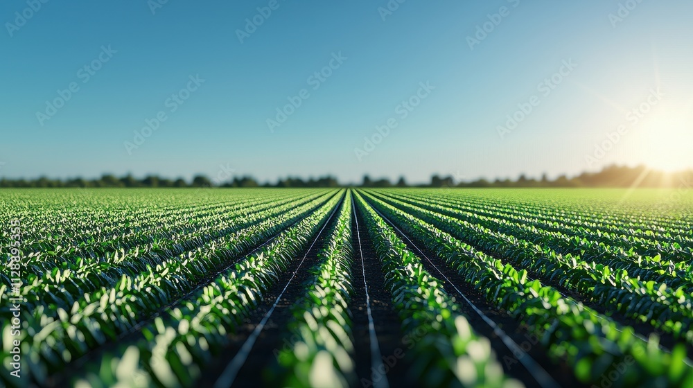 Vast Field Under Sunlight with Capturing Panels Vast Field Under Sunlight with Capturing Panels