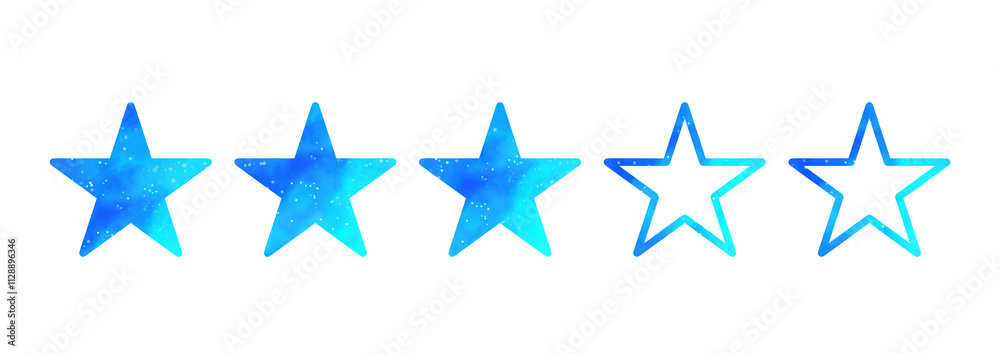 Obraz premium 水色の星空｜3つ星マーク 