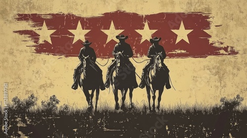 Wallpaper Mural Vintage western wild west cowboys texas rodeo illustration print with retro typography slogan text for graphic tee t shirt sweatshirt hoodie and poster  Torontodigital.ca