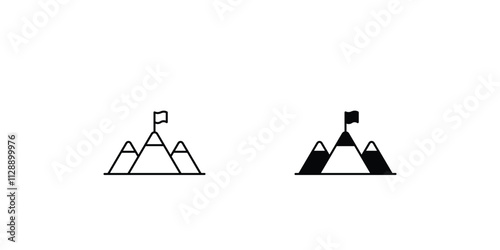 Goal set icon with white background vector stock illustration