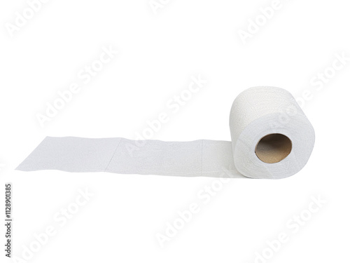 Tissue paper or toilet paper in roll, transparent background