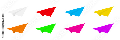 Free Download Set Of Colorful Paper Plane Icon Isolated On White Background. Origami. Vector Illustration - GFXLoad