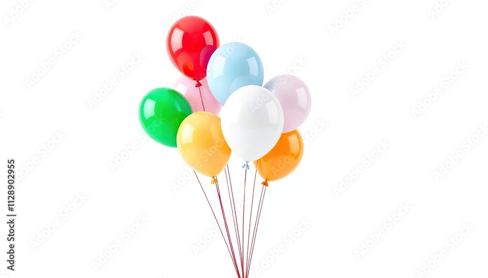 A balloon bouquet placed in the middle of a plain white background , Fresh Flowers, Balloons, Celebration Theme A balloon bouquet placed in the middle of a plain white background , Fresh Flowers, Balloons, Celebration Theme