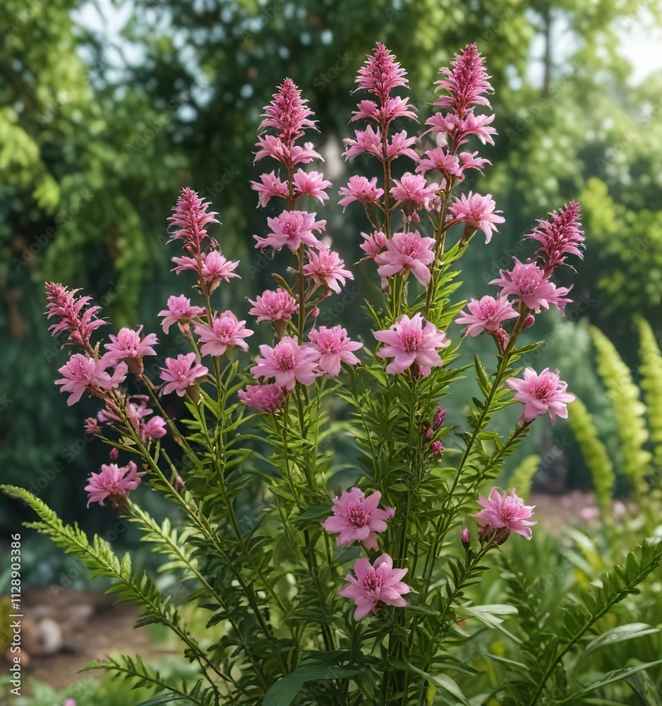 Pink Arachnothryx leucophylla flowers on a green stem in a garden, arachnothryx leucophylla pink flowers, nature, pink flowers Pink Arachnothryx leucophylla flowers on a green stem in a garden, arachnothryx leucophylla pink flowers, nature, pink flowers
