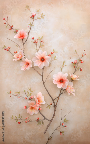 Vintage floral texture art background
