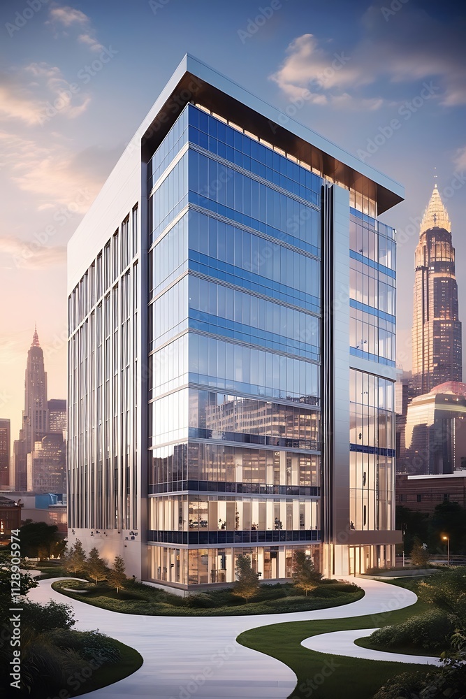 Obraz premium Modern office building in the city