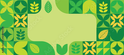 Abstract Green Palette Leaf Vector Pattern Design