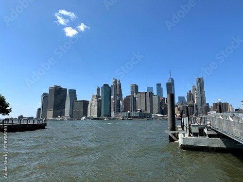 Midtown manhattan skyline along east river from brooklyn side

