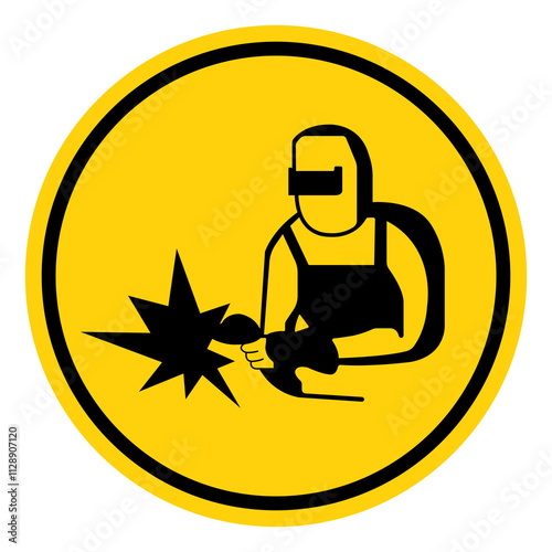 Welding and Cutting Symbol Sign, Vector Illustration, Isolate On White Background Label. EPS10