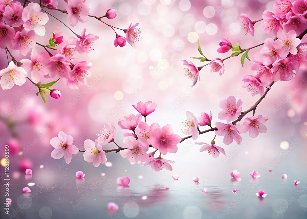 Cute Pink Cherry Blossom Flowers Clip Art Illustration in Watercolor Style for Creative Projects on Isolated White Background Cute Pink Cherry Blossom Flowers Clip Art Illustration in Watercolor Style for Creative Projects on Isolated White Background