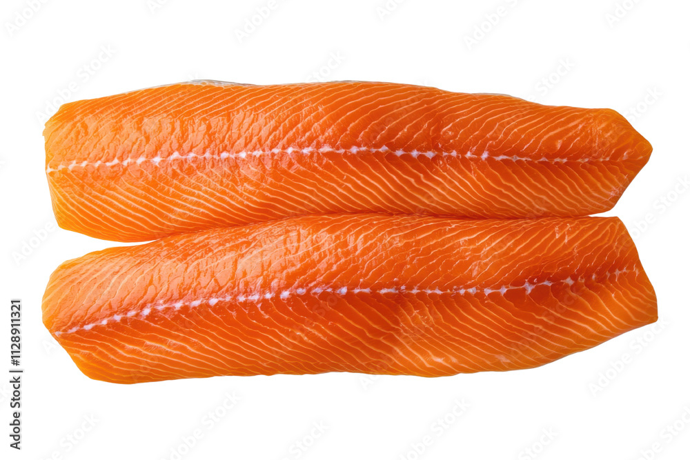 raw salmon fillet isolated over white background raw salmon fillet isolated over white background
