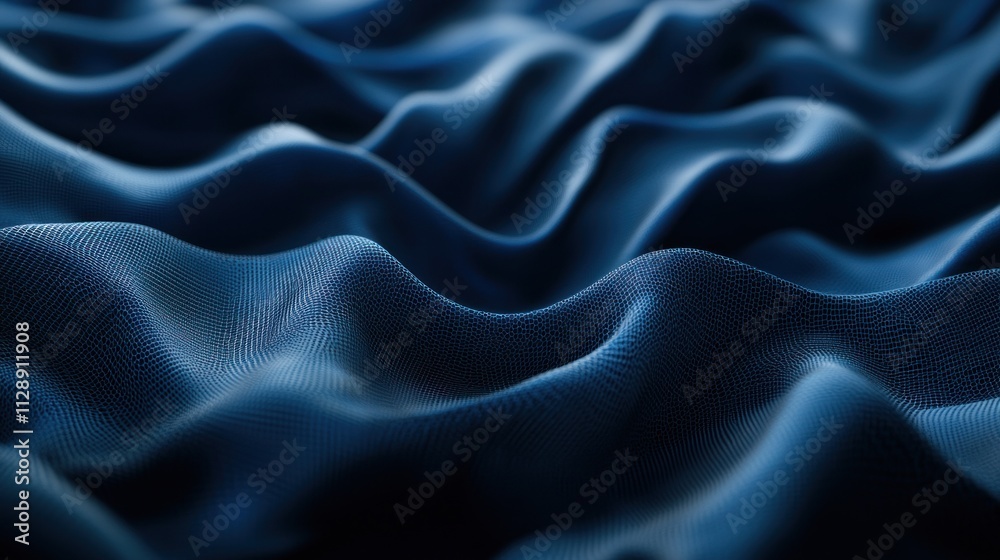 Fototapeta premium Abstract Blue Waves: A Digital Textile Design