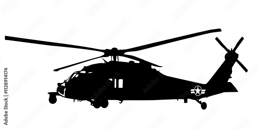 Silhouette military helicopter , navy helicopter Silhouette military helicopter , navy helicopter
