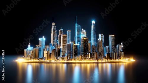 Futuristic Cityscape at Night photo