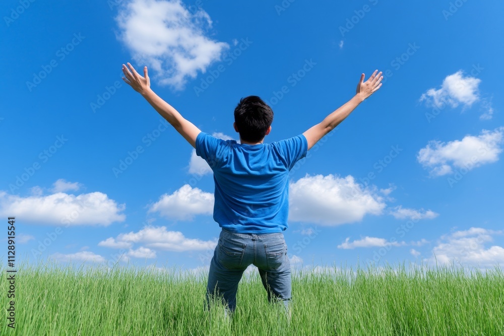 A dynamic shot of a person jumping in excitement, arms stretched high, with pure exhilaration on their face A dynamic shot of a person jumping in excitement, arms stretched high, with pure exhilaration on their face