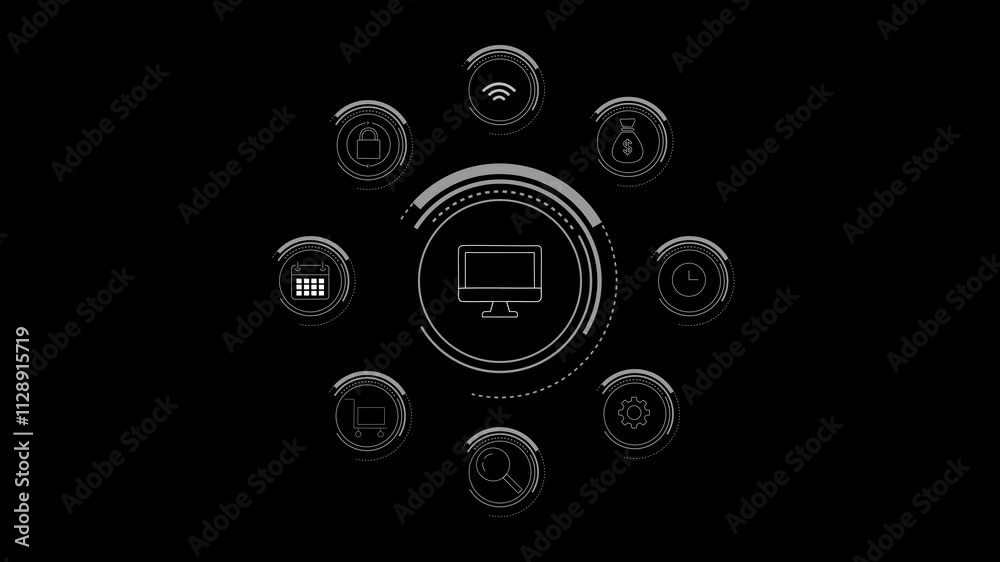 Business, Technology, Internet and network concept with black background Business, Technology, Internet and network concept with black background