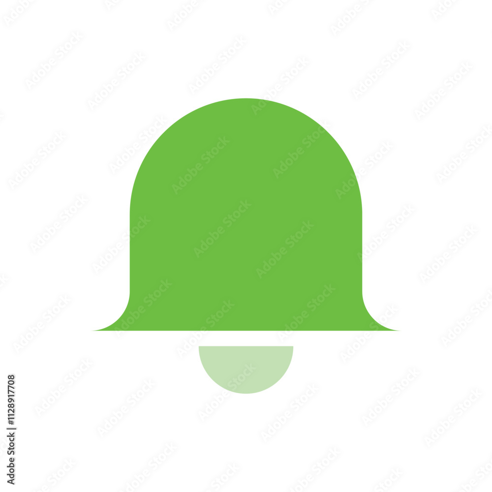 Pixelated Green Bell Notification Icon, Simple Digital Design Pixelated Green Bell Notification Icon, Simple Digital Design