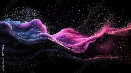 Experimental polymer gel with iridescent properties under UV light, dynamic science