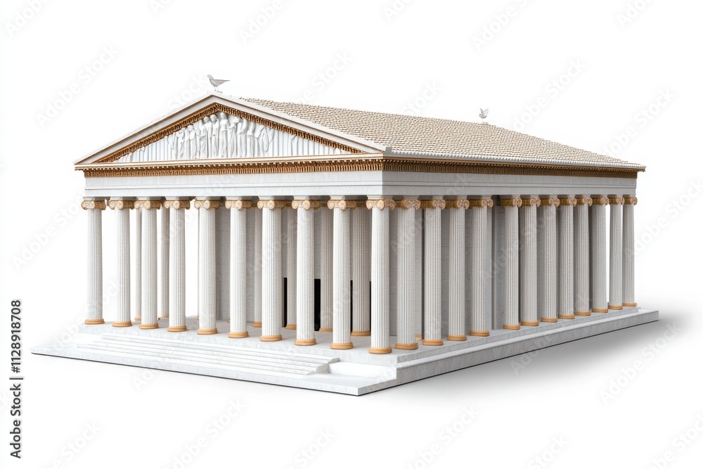 A graphic depiction of the Temple of Artemis in simplified detail with ...