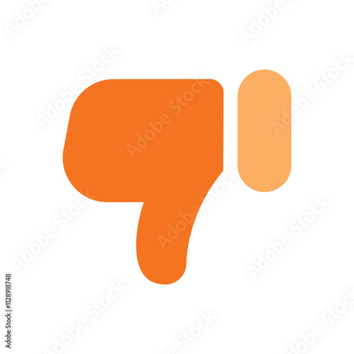 Pixelated Orange Hand Gesturing a Thumbs Down Rejection