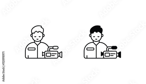Camera operator icon design with white background stock illustration