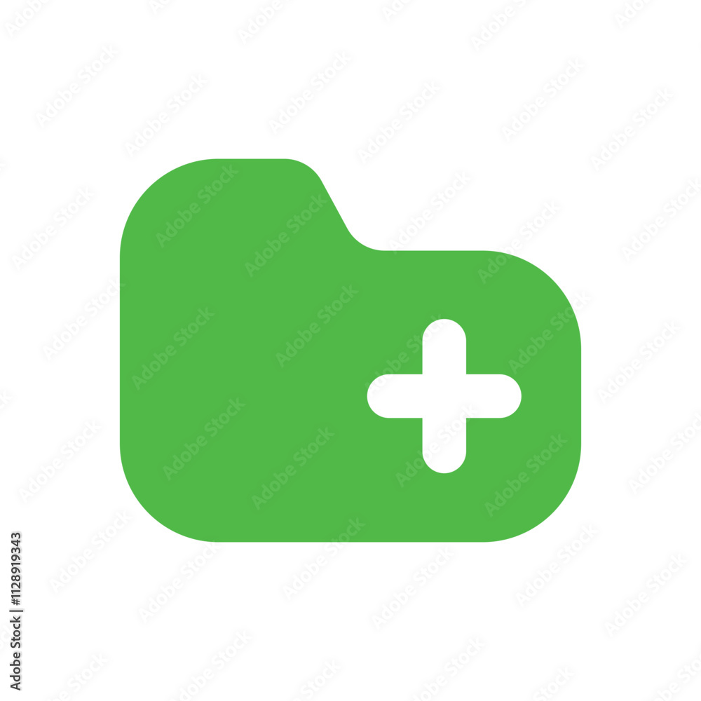 Bright Green Pixelated Folder Icon with a Small Plus Symbol Bright Green Pixelated Folder Icon with a Small Plus Symbol