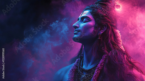 A very beautiful wallpaper of Lord Shiva with Hindu text, featuring intricate designs and divine symbolism.

