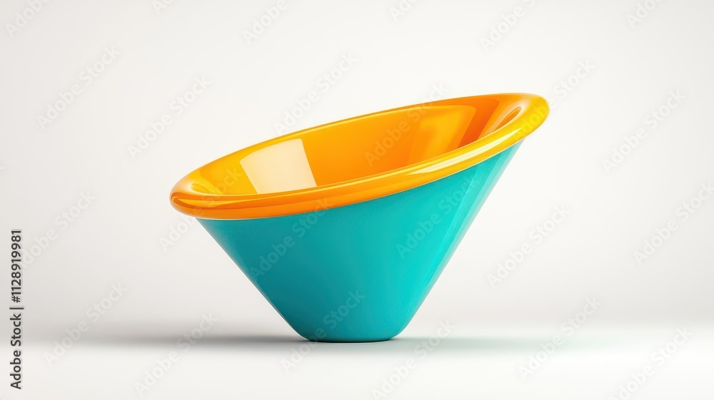 3D funnel chart representing profit margin flow, isolated on white background, 3D illustration