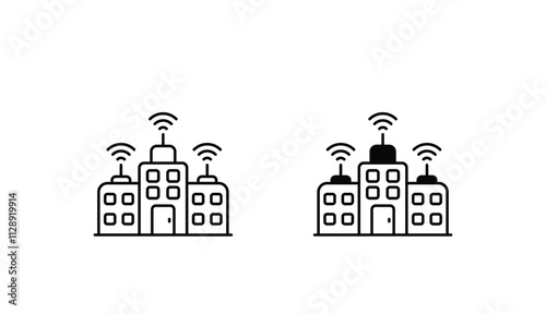 Radio Station icon design with white background stock illustration