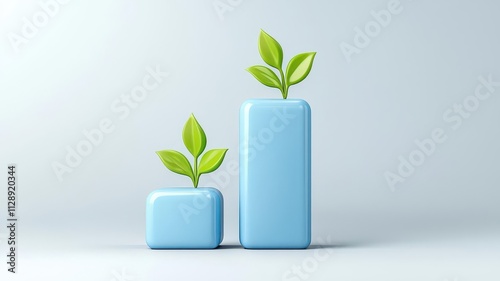 Wallpaper Mural Profit margin waterfall chart displaying incremental growth, isolated on white background, 3D illustration Torontodigital.ca